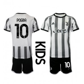 Juventus Paul Pogba #10 kläder Barn 2022-23 Hemmatröja Kortärmad (+ korta byxor)